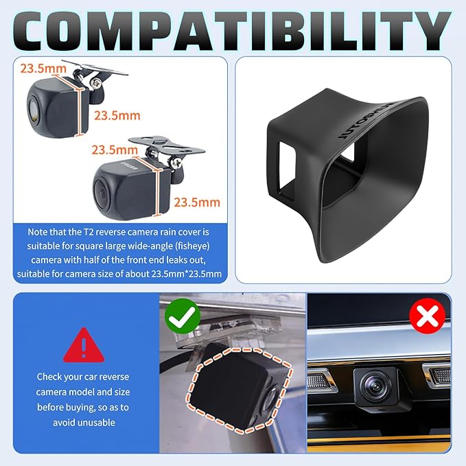 Car Backup Camera Rain Shield Silicone,Backup Camera for Car Anti-Rain Cover for Clear Reversing Image,Portable Reverse Cameras Protective Rain Cover for Most Vehicles (T2)