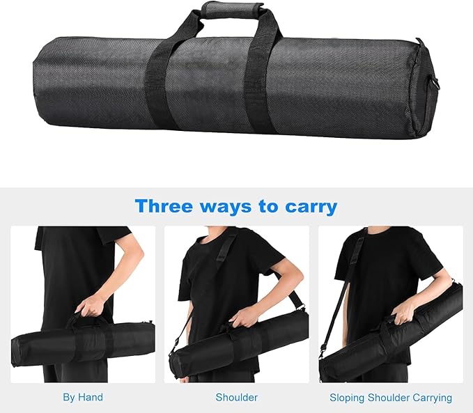 24x5x5 inch/60x13x13cm Tripod Carrying Case Heavy Duty Oxford Photographic Package Bag with Shoulder Strap Padded for Light Stand, Tripods, Monopods, Umbrellas, Softbox, Boom Stands