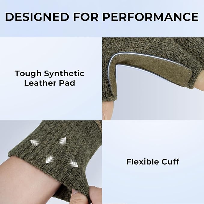 KastKing Bully Wooly 3-Cut Fingerless Wool Fishing Gloves, Cold Weather Warm Winter Gloves for Men & Women, Ice Fishing