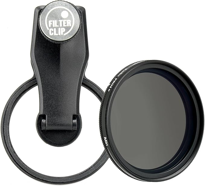 EXAPRO Smartphone Lens Filter Clip + Variable ND Initial Set, Variable ND Filter, Filter Diameter 1.9 inches (49 mm), Clip Type, Compatible with iPhone/Android, EXP-FCVND-01
