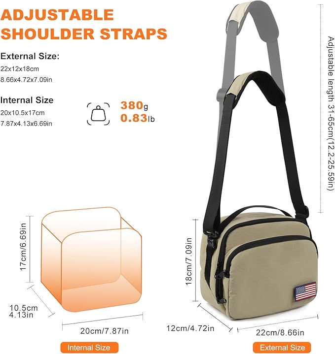 TULLIO Besnfoto Camera Bag Small Purse Crossbody Camera Shoulder Case Waterproof Canvas Cute Compact Photography Bag for Mirrorless DSLR SLR