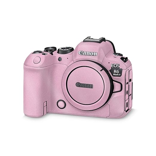 Glossy Glitter Camera Skin Compatible with Canon EOS R6 Mark II Camera (2022) - Solid Pink - Premium 3M Vinyl Protective Wrap Decal Cover - Easy to Apply | Crafted in The USA by MightySkins