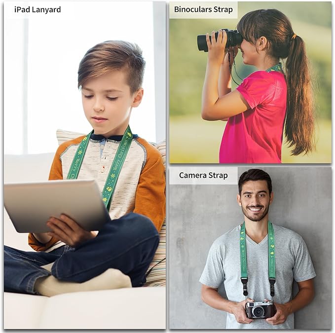 5Pcs Christmas iPad Strap, Adjustable Camera Neck Strap, Comfortable Shoulder Strap for Bags, Cellphone Tablet, Camera, Binocular, An Excellent Christmas Gift Choice -Green