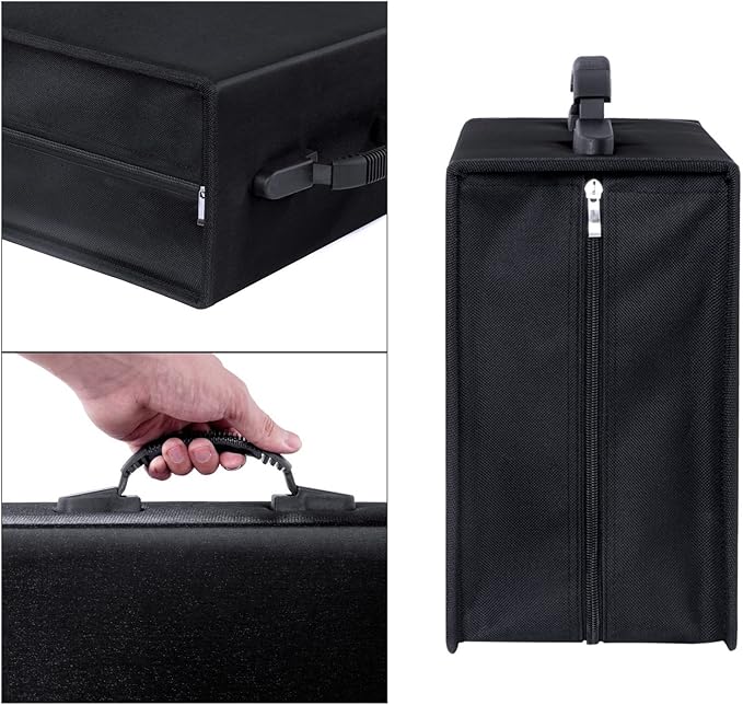 Siveit CD/DVD Case Binder, CD DVD Case Wallet Storage Holder Binder 400 Capacity CD/DVD Disc Case Booklet Album Box (Black binder, Black)