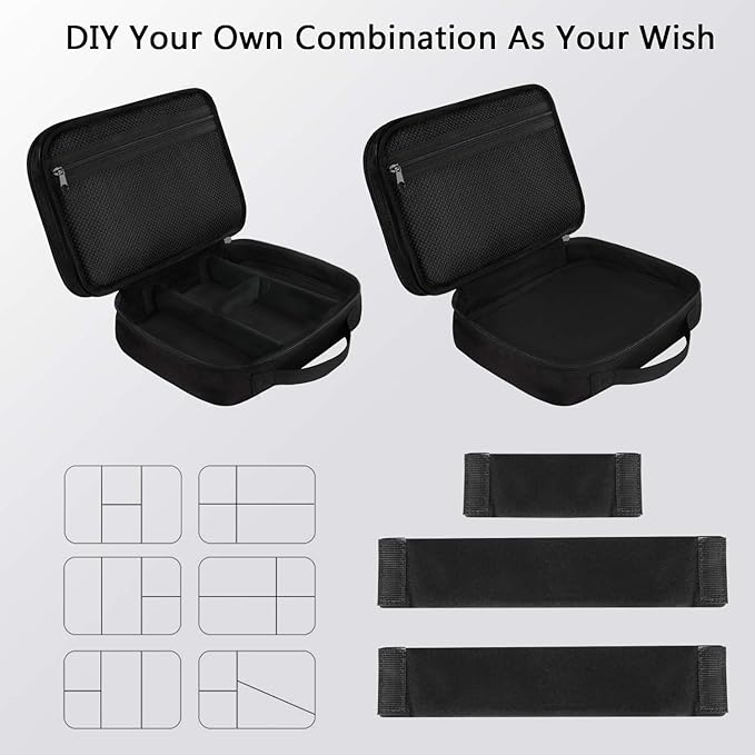 MATEIN Electronics Organizer Travel Case, Water Resistant Cable Organizer Bag for Travel Essentials, Gifts for Men, Storage Bag for Camera Accessories, Phone, Cord & Tablet, Black
