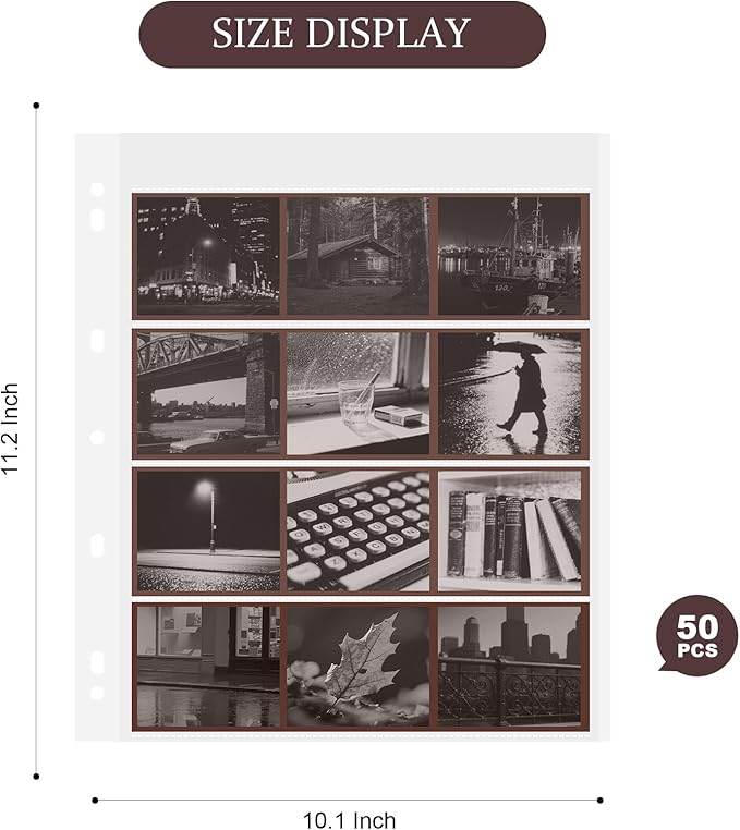 120 Film Negative Sleeves 50Pcs Film Storage Binder for Negatives Archival Film Holder Help You Collect and Organize Films.