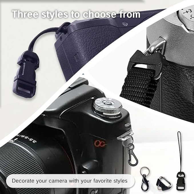 NIIIYTYB 6Pcs Camera Strap Quick Release Clips with Metal Hooks Neck Strap Fast Links Clamps Anchor Connectors Adjustable Quick Release Buckles for DSLR Style Adapter with Steel Lug Rings