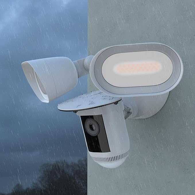 HOLACA Sun Rain Camera Cover for Floodlight Cam Wired Pro(Not Compatible with 2nd Model)-Black (White)
