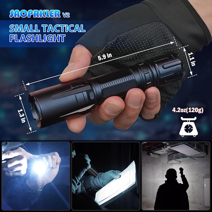 V2 Police Tactical Flashlight-2350 High Lumen Duty Belt Flashlight for Law Enforcement,Flashlight with Holster(750 Yards/2H) Military Grade Super Bright Flashlights