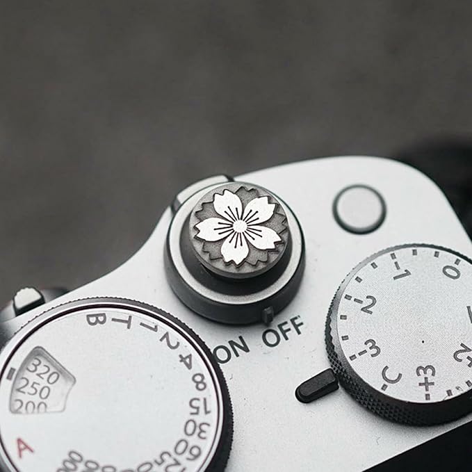 Durability Brass Shutter Release Button with Engraveds Florals Pattern for XT30 A7C2 Camera Enhances Grip Stability