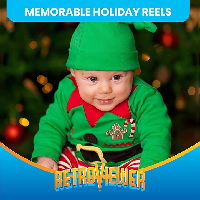 Custom Viewfinder Reel Plus RetroViewer - for Kids, & Adults, Classic Toys, Slide Viewer, Retro, Vintage, May Work in Old Toys (Red)