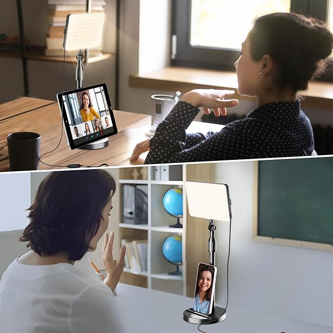 LED Video Light with Stand, Home Studio Back Lights, Photo Lights with Color Filters for Close Photography Lighting YouTube Video Recording, Desk Game Steaming