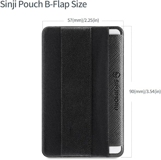 Sinjimoru Phone Grip Card Holder with Flap, Adhesive Card Holder, Finger Strap for Phone, Sinji Pouch B-Flap