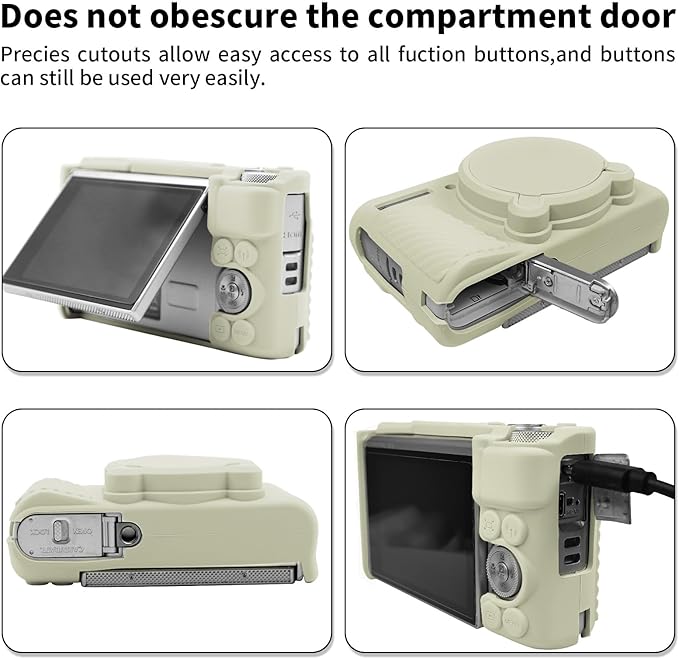 Easy Hood SX740 Camera Case, SX740 Camera Cover Silicone Sleeve Protective Case, Anti-scratch Soft Camera Body Skin for Canon PowerShot SX740/SX730 HS Digital Camera,Beige