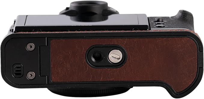 Handmade Genuine Leather Camera Half Case for FUJIFILM X-T30III /FUJIFILM X-T30III Camera Case/FUJIFILM X-T30III Case - Top Layer Cowhide Body + Metal Base Plate (Matte-Brown)