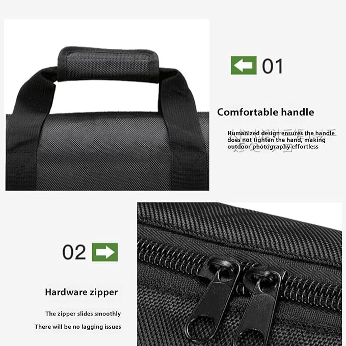 Camera Equipment Storage Bag Pouches Reinforced Base Design Padded Compartment Portable Shoulder Strap Tripod Organizers Monopod Travel Carrying Case