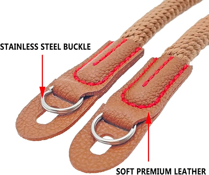 Camera Strap Vintage 100cm Camera Rope Strap Neck Shoulder Belt Strap for Mirrorless and DSLR Camera. (Brown)