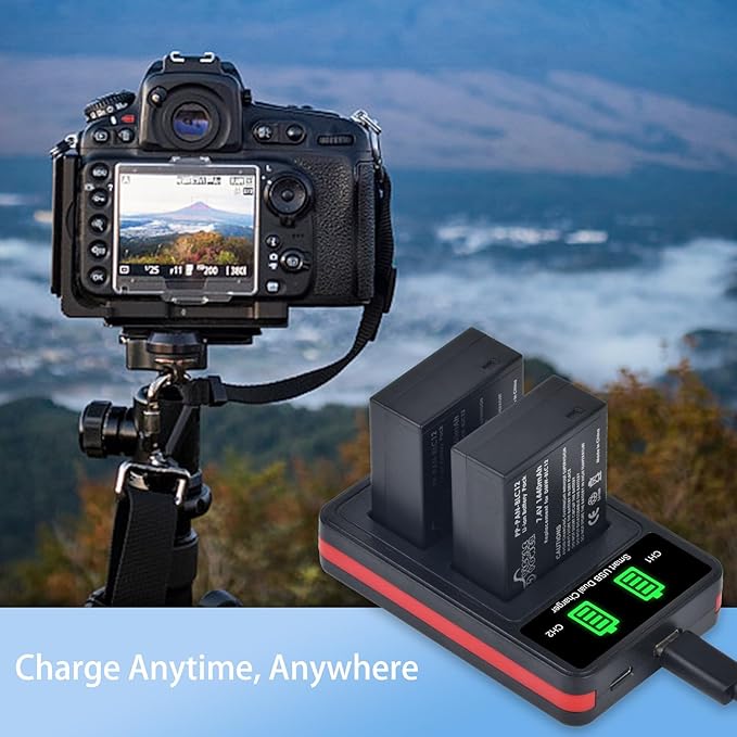 Pickle Power DMW-BLC12 DMW-BLC12PP Battery 2 Pack and Charger for Panasonic Lumix G7 G85 DMC-FZ1000,DC-FZ1000 II, DMC-FZ300, DMC-GH2, DMC-G5, DMC-G6, DMC-GX8, DMC-FZ200, DMC-FZ2500 Cameras