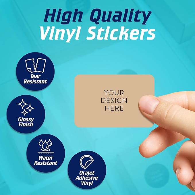 100 Custom Vinyl Stickers - Upload Your own Image, Text, Design, Logo - Personalized Logo Labels for Handmade, Packaging, Bottle, Jars, Candle, Brand Stickers (Brown, 6x4)