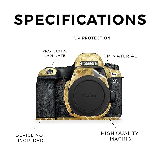 Camera Skin Compatible with Canon EOS 6D Mark II Camera (2017) - Gold Tiles - Premium 3M Vinyl Protective Wrap Decal Cover - Easy to Apply | Crafted in The USA by MightySkins