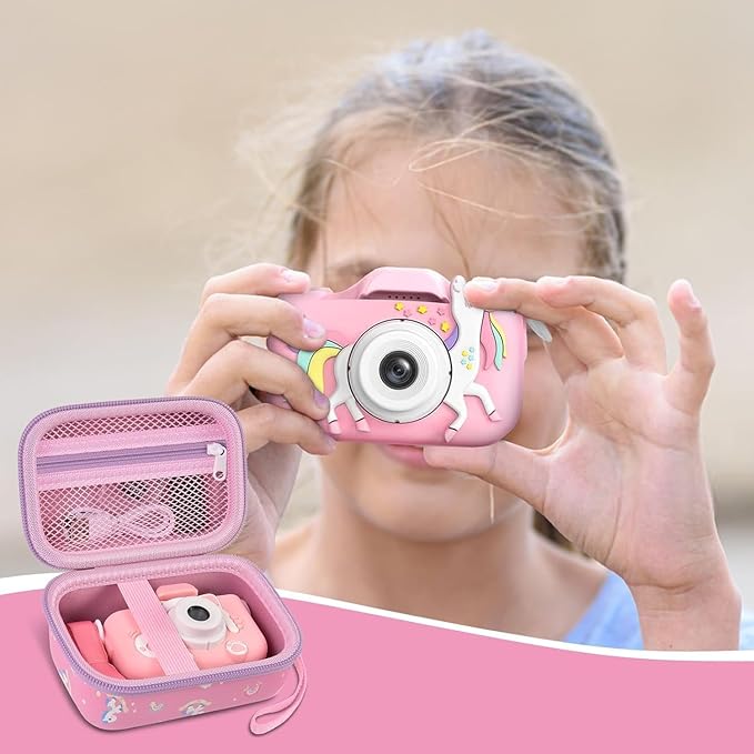 ANKHOH Kids Camera Case for Goopow/for Mgaolo/for CIMELR/for Seckton/for OZMI/for Dylanto Digital Camera Toys and Video Camcorder Storage Holder Organizer -Pink(Box only)