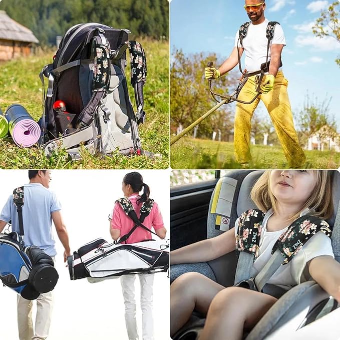ZINZ 2-Pack Universal Shoulder Pad with Ultra Thick Cushion for Bag Luggage Bag Crossbody, Plus Long & Anti-Slip & Breathable,Dark Rose
