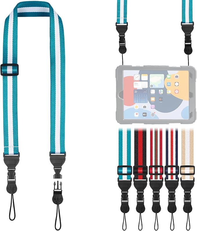 Adjustable Shoulder Strap, Comfortable for Camera Neck Lanyard iPad Strap iPad Strap for iPad, Camera, Binocular, Crossbody, Tablet, Laptop, Binocular, Luggage Bag(Blue & White A20)