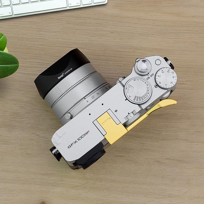 Haoge Metal Thumb Up Grip for Fujifilm GFX100RF Camera Digital Accessories GFX 100RF Hot Shoe Thumb Up Rest Support Handgrip Golden THB-GFXRFG