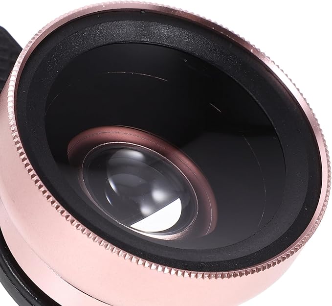 Alipis 37mm Clip-on Phone Lens 0.45x Wide Angle Macro Camera Lens for Smartphones Rose Gold for Mobile Photography