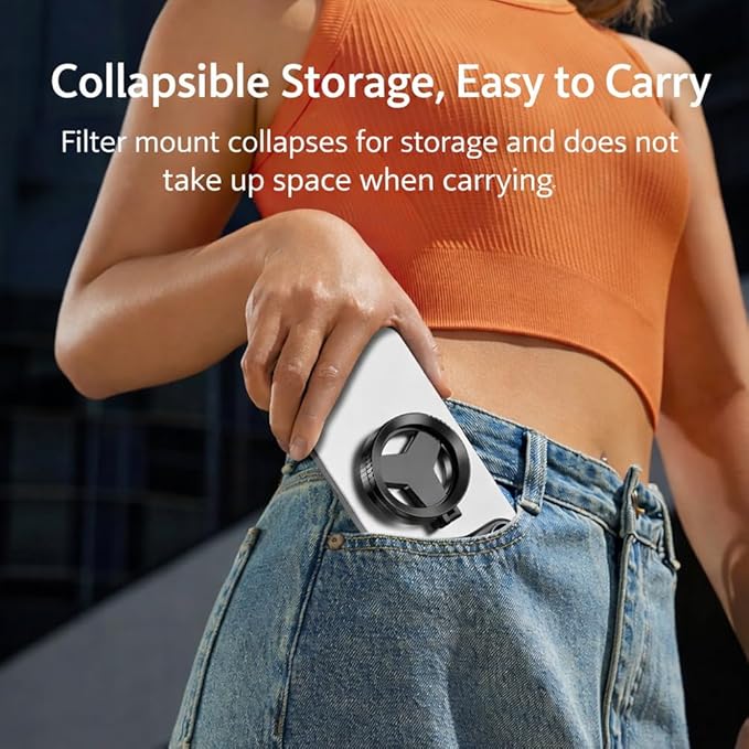 Anti-Glare Magnetic Phone Filter, 52mm CPL + Star & Polarizing Camera Filter, HD Foldable Portable Magnetic Lens Attachment for iPhone, Samsung & Android (3)
