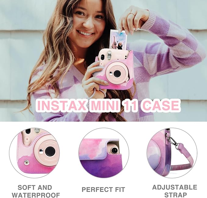 WOGOZAN Mini 11 Accessories for Fujifilm Instax Mini 11 Instant Camera Include Case, Color Filters, Photo Album, 2x3 Frames, Selfie Lens and Stickers (Dream Cloud) (No Camera)