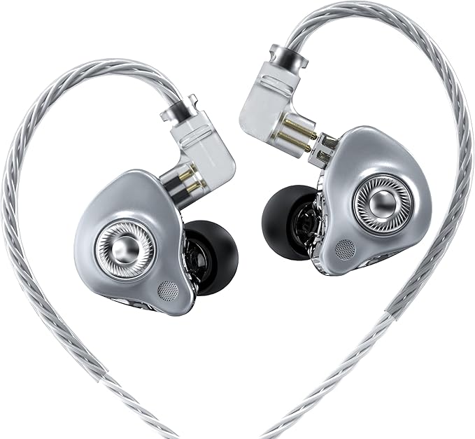 in Ear Monitor Headphones Without Mic, 10mm Dynamic Driver HiFi IEM Earphones, Crystal Clear Sound IEM Earbuds with Detachable 4N OFC Cable, 3.5mm Wired Gaming Earbuds