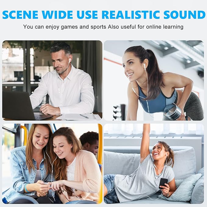 Earbuds Headphones, Wired Earphones with Lightning Connector and USB C Wired Earbuds [MFi Certified] (Built-in Microphone & Volume Control) Noise Canceling Isolating Headphones for iPhone 16 15 14 13