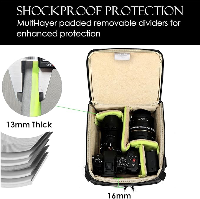 svatin Mini SLR Camera Insert Bag,Shockproof &Pressure-proof Dual Opening Camera Lens Cube Case Bag,Digital DSLR Mirrorless Cameras Accessories Storage Pouch Compatible for Canon,Sony,Fuji (XXS Gray)
