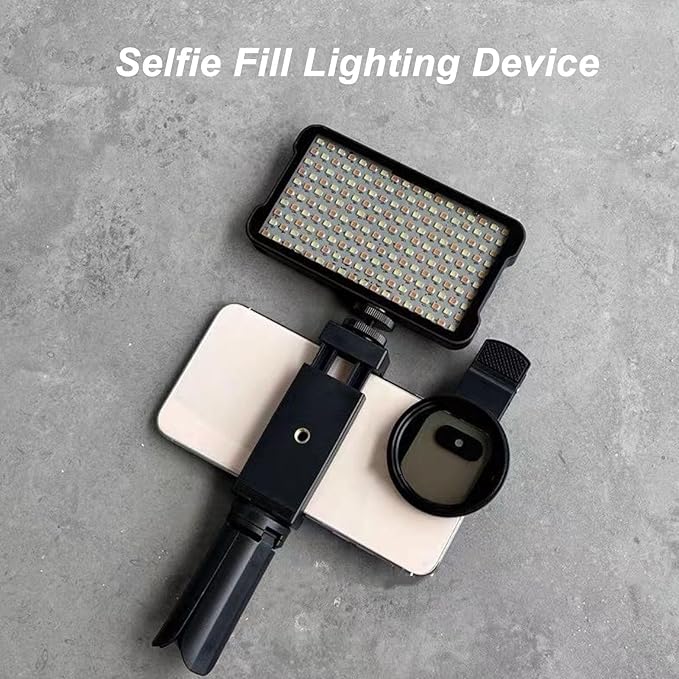 Dpofirs Light, Selfie Light and Circular Polarizer Filter, Clip Fill Light CPL Polarized Lens Adjust Brightness Removing Reflective Photographic Video Light for Art, Dpofirs29w3vfmsdy