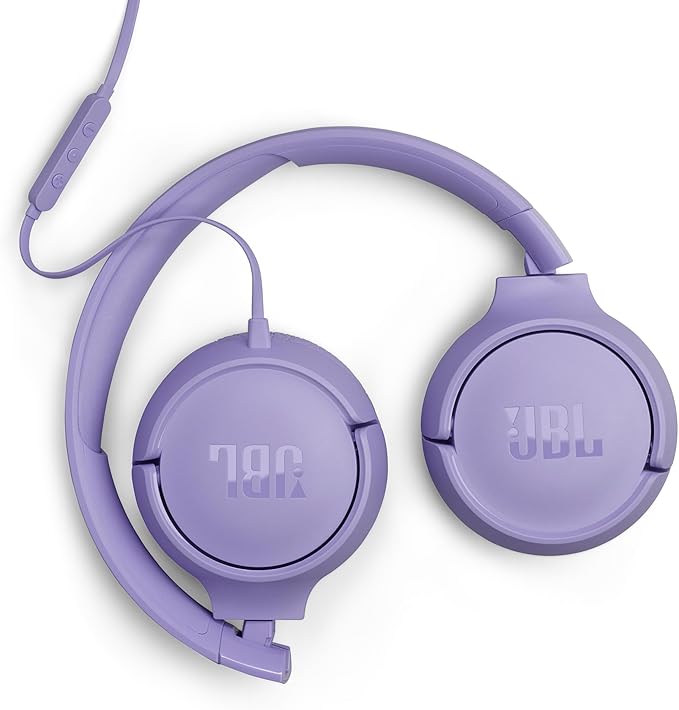 JBL Tune 520C - USB-C Wired on-Ear Headphones with Hi-Res Audio Support, JBL Pure Bass Sound, Comfort fit, USB-C connectivity, 3-Button Remote with Microphone and EQ presets Control (Purple)