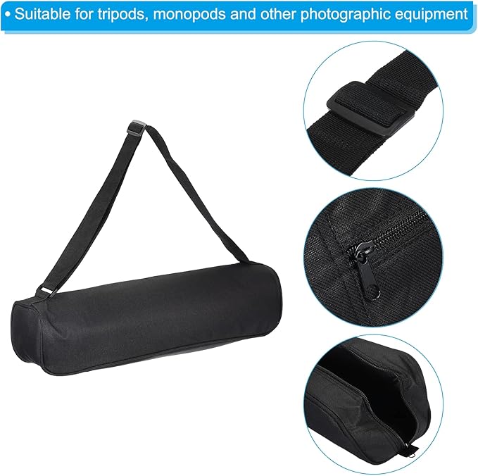 PATIKIL 20" x 5" x 5" Long Tripod Carrying Case Bag, Nylon Padded Carry Bag with Shoulder Strap for Camera Tripods Monopod Light Stand Microphone, Black
