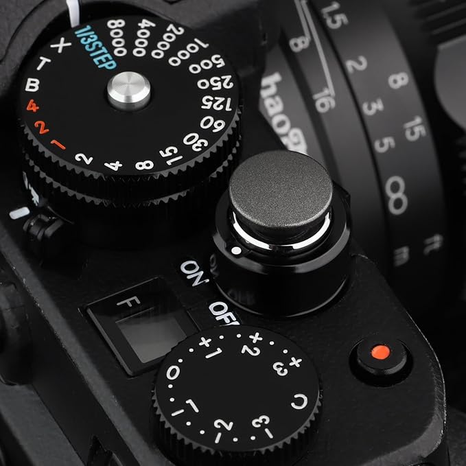 Haoge Metal Shutter Release Button for Fujifilm XE4 XE2 XE2S XE3 XT2 XT3 XT10 XT20 XT30 X-T30 XPro1 XPro2 X-Pro3 X100V XPro3 X10 X20 X30 STX-2, Leica M Type240 M-Monochrom Convex Surface Gray