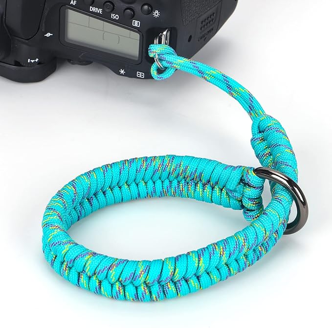 Hargedis Camera Wrist Strap, Hand-Woven Paracord Camera Hand Strap High-end and Secure Universal Adjustable, Suitable for Canon Sony Nikon Panasonic Fujifilm Olympus (Blue)