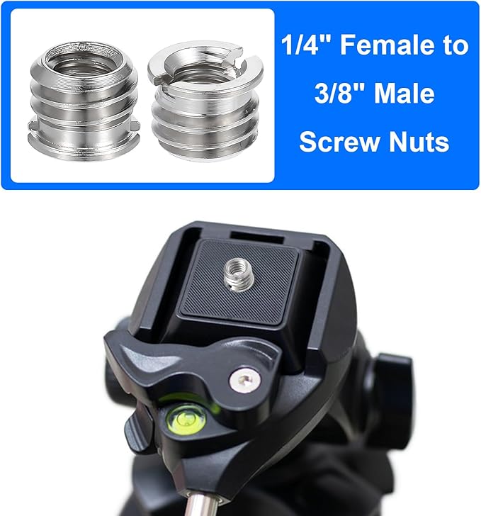 Standard 1/4"-20 Female to 3/8"-16 Male Tripod Adapter 10PCS Reducer Bushing Converter for DSLR Camera Camcorder Monopod Stand