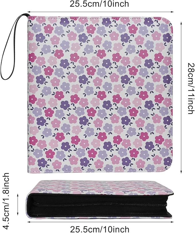 240 Pockets Portable Binder Photo Album Book For i-Type Square Polaroid Photos and Instax Wide Film Pictures (Flat Floral)