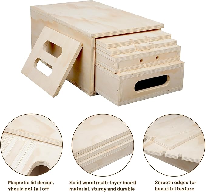 tonchean Appl Boxes Full Set of 5 Standard Appl Boxes for Photography with Secure-fit Lid Design Multifunctional Photography Appl Box for Height Adjusting Photo Studio Movie Set and Photography