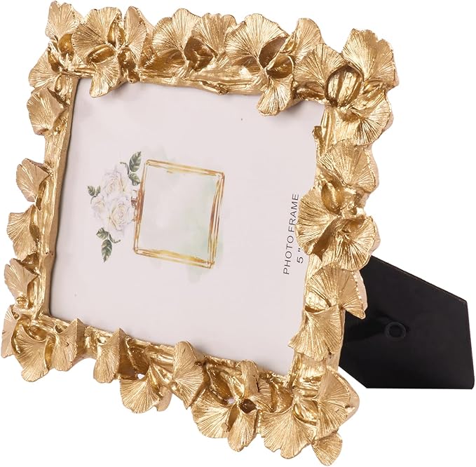 Picture Photo Frames 4x6, Gold Leaf Photo Frame,Vintage Picture Frame for Tabletop Stand or Hanging, Elegant Picture Frames for Desk or Wall,Tabletop, Counterspace, Shelf (Silver, 4x6)
