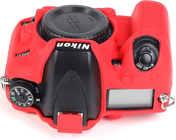 Surpassed Professional Secure Silicone Camera Cases Bag Housing Rubber Body Skin for Nikon D610 D600 DSLR Camera Protective Case (Red)
