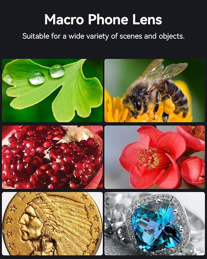 Evil eye 10X Macro Phone Lens Kit for Smartphone with Universal Clip, Professional Macro Photography Lens for iPhone, Samsung and Most of Android Smartphone