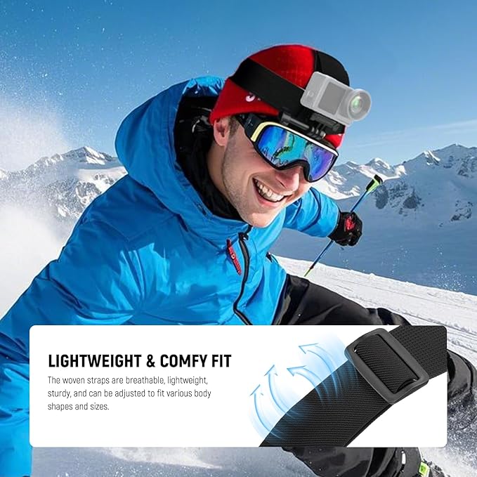 NEEWER Accessory Set Compatible with GoPro Hero Insta360 DJI AKASO Action Camera, Quick Change Head Strap Head Strap Holder, Chest Strap, Backpack Hat Clip Holder & 360° Wrist Strap for GP-75