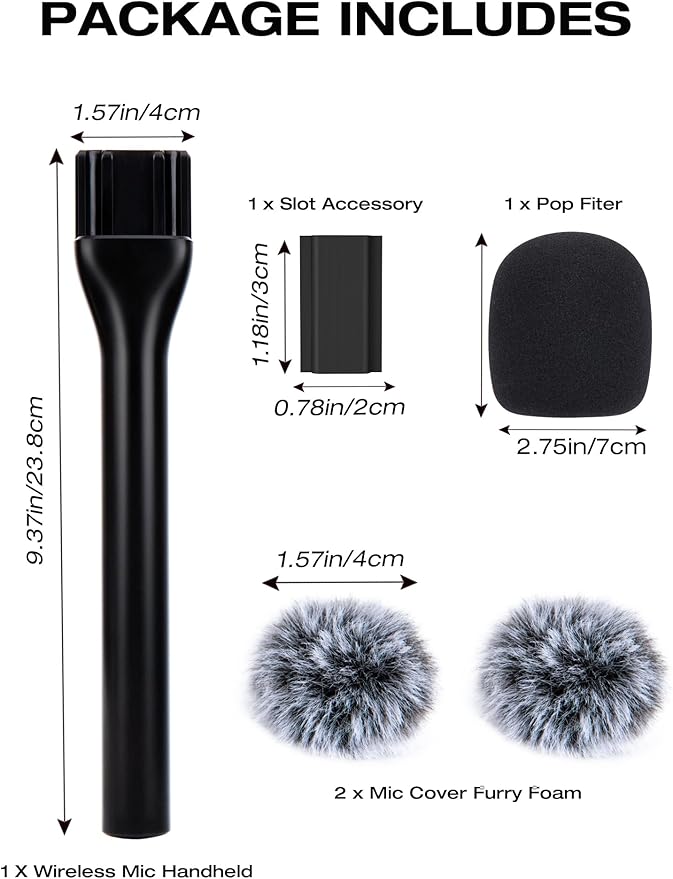 SUNMON Wireless Microphone Magnetic Holder Compatible with DJI Mic 3 (Mini/1/2), Interview Holder for Rode Wireless Micro/GO 2/ME/Pro (1 Universal Foam Cover, 2 Furry Windscreen Only for DJI Mic 3)