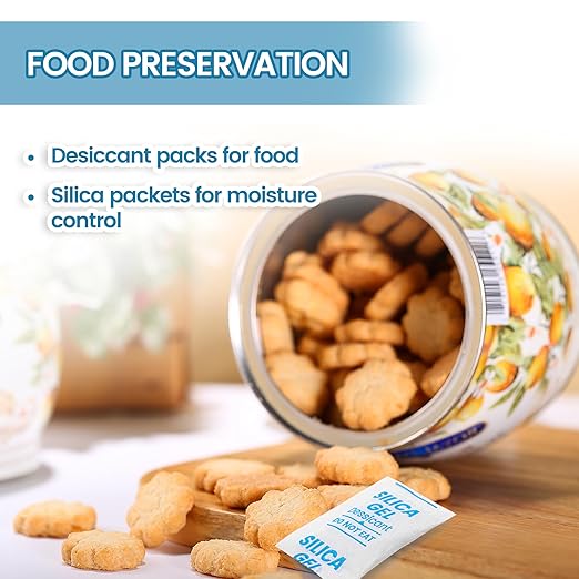 50PCS 5g Silica Gel Packets, Moisture Absorbers Desiccant Packs for Storage, Clothes, Shoes, Electronics, 3D Printer Filament, Jewelry, Spices, Safes, Tools