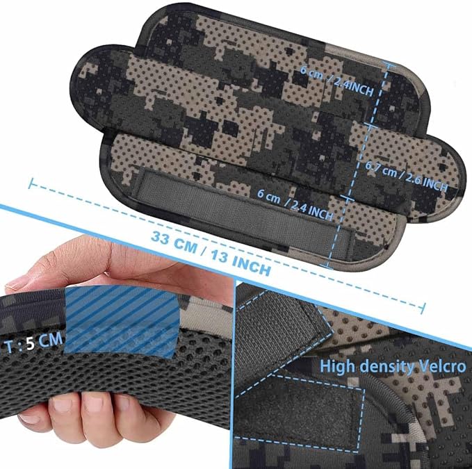ZINZ 2-Pack Universal Shoulder Pad with Ultra Thick Cushion for Bag Luggage Bag Crossbody, Plus Long & Anti-Slip & Breathable,Camouflage Gray