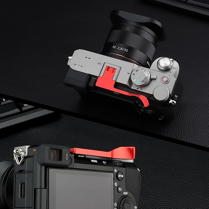 Haoge Metal Thumb Up for Sony α7CR,A7CII Alpha 7CII,ILCE-7CII,Camera Accessories Red THB-A7CII-R Hot Shoe Rest Hand Grip
